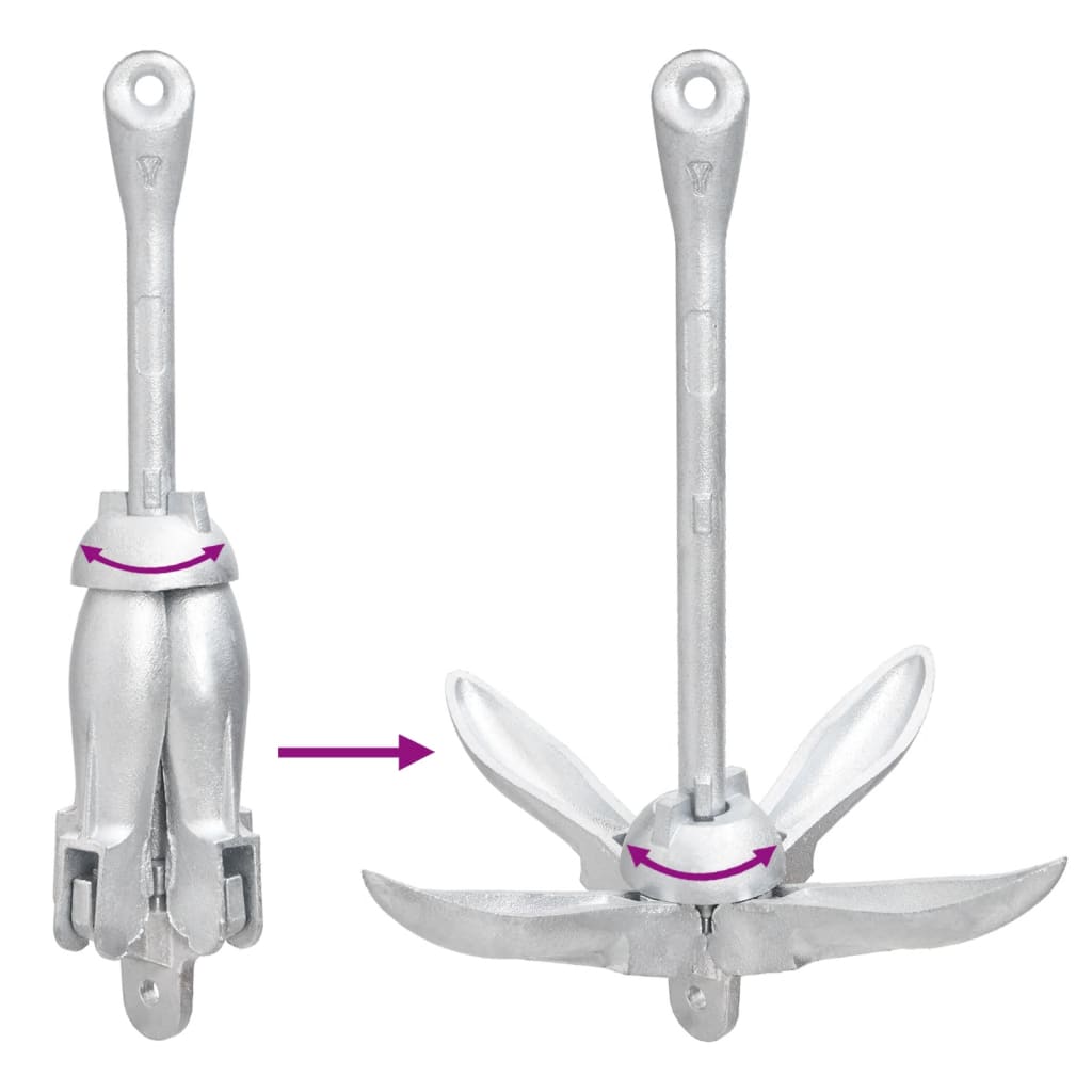 vidaXL Άγκυρα Πτυσσόμενη με Σχοινί 8 κιλά Γαλβανισμένο χυτοσίδηρο