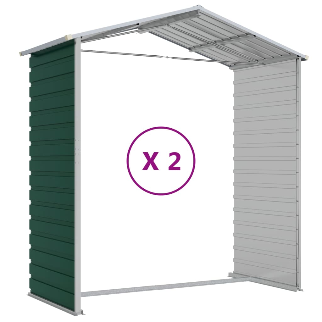 vidaXL Αποθήκη Κήπου Πράσινη 191x215x198 εκ. Γαλβανισμένο Ατσάλι