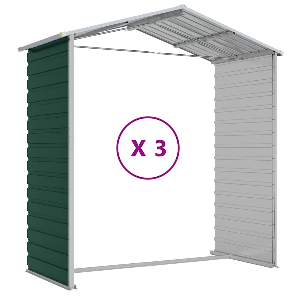 vidaXL Αποθήκη Κήπου Πράσινη 191 x 300 x 198 εκ. Γαλβανισμένο Ατσάλι