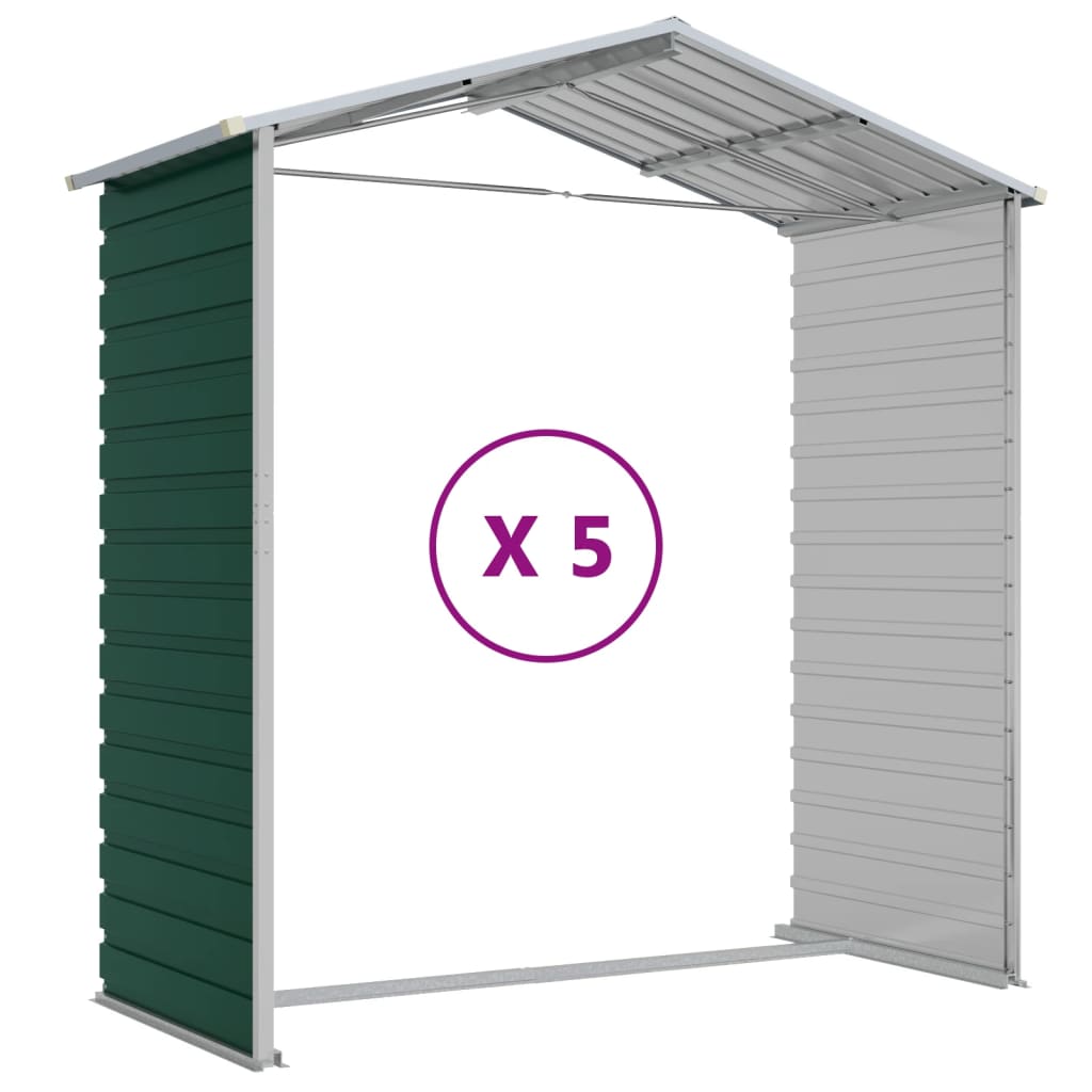 vidaXL Αποθήκη Κήπου Πράσινη 191 x 470 x 198 εκ. Γαλβανισμένο Ατσάλι