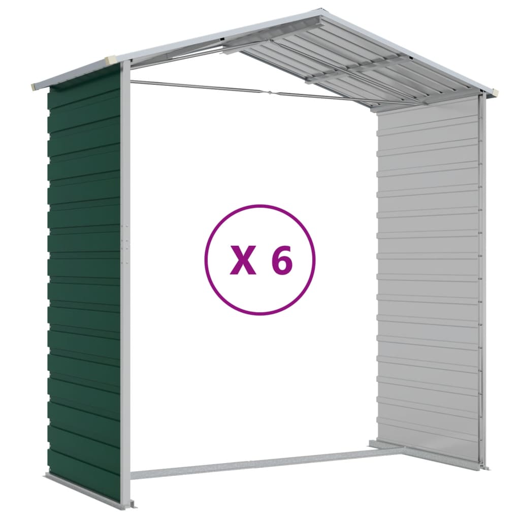 vidaXL Αποθήκη Κήπου Πράσινη 191x555x198 εκ. Γαλβανισμένο Ατσάλι