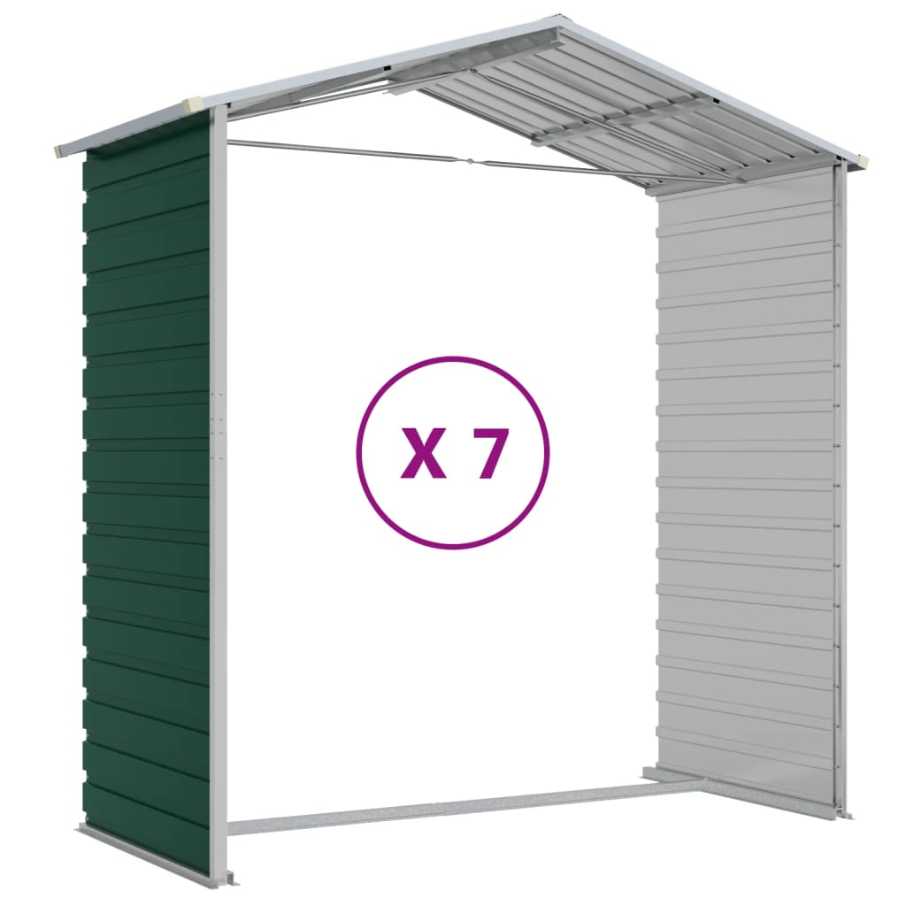 vidaXL Αποθήκη Κήπου Πράσινη 191x640x198 εκ. Γαλβανισμένο Ατσάλι