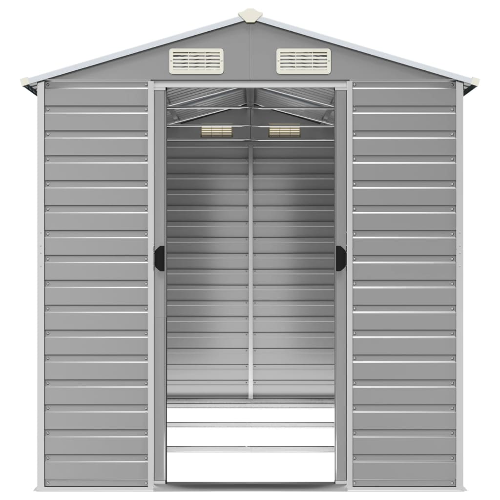 vidaXL Αποθήκη Κήπου Ανοιχτό Γκρι 191x300x198 εκ. Γαλβανισμένο Ατσάλι