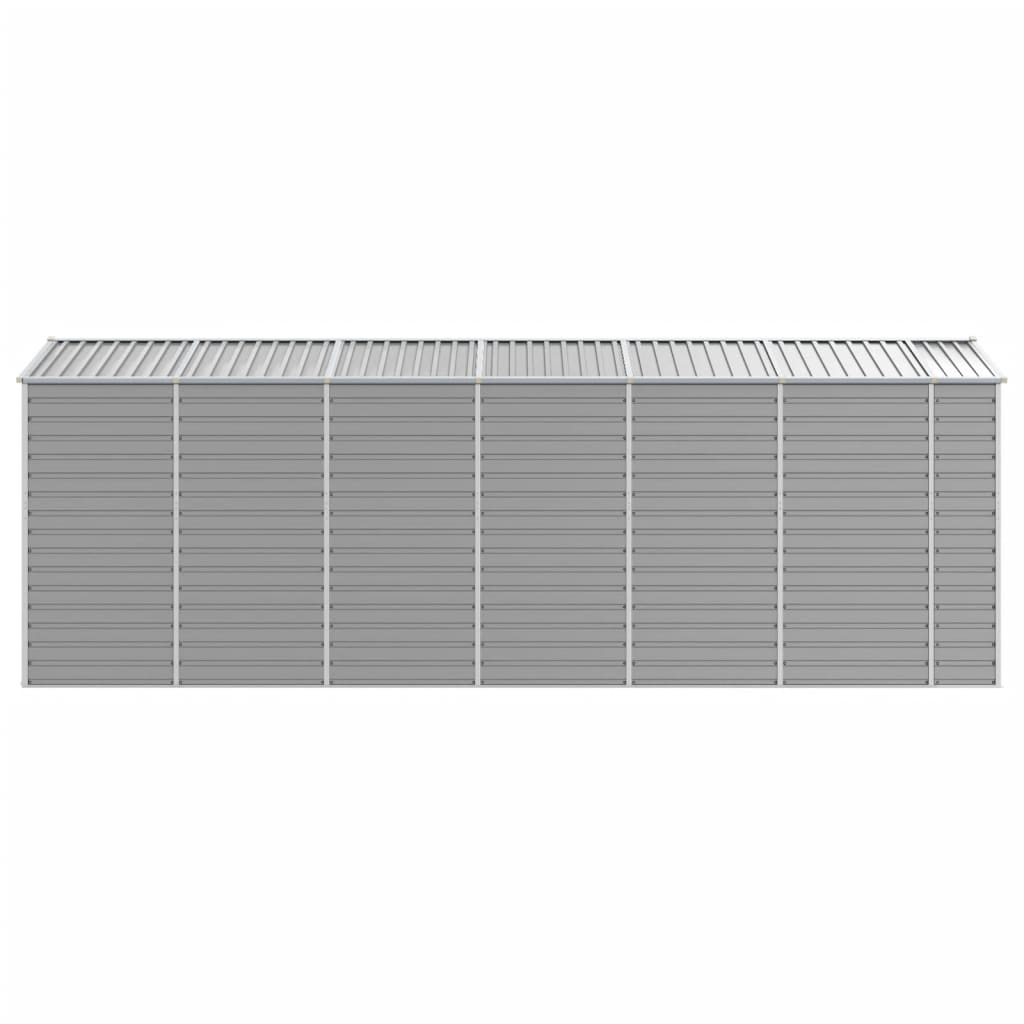 vidaXL Αποθήκη Κήπου Ανοιχτό Γκρι 191x555x198 εκ. Γαλβανισμένο Ατσάλι