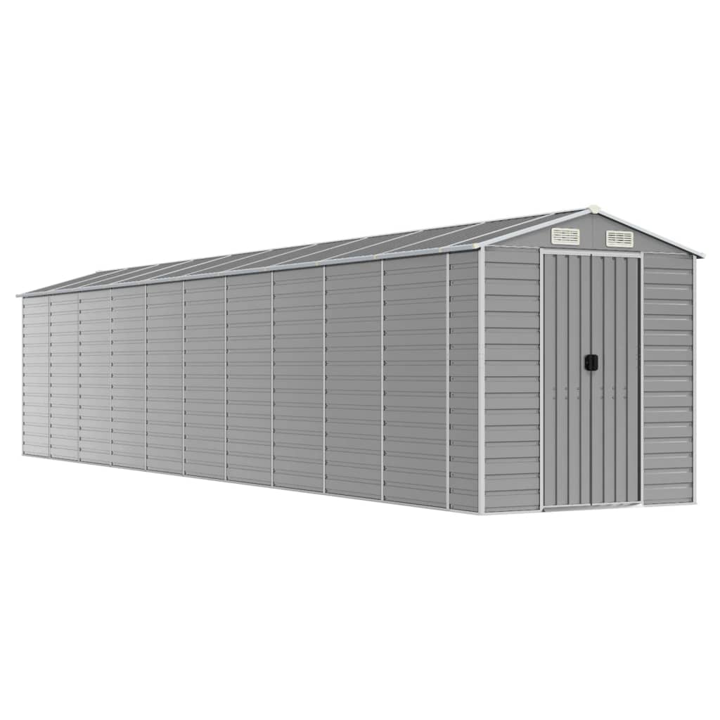 vidaXL Αποθήκη Κήπου Ανοιχτό Γκρι 191x895x198 εκ. Γαλβανισμένο Ατσάλι