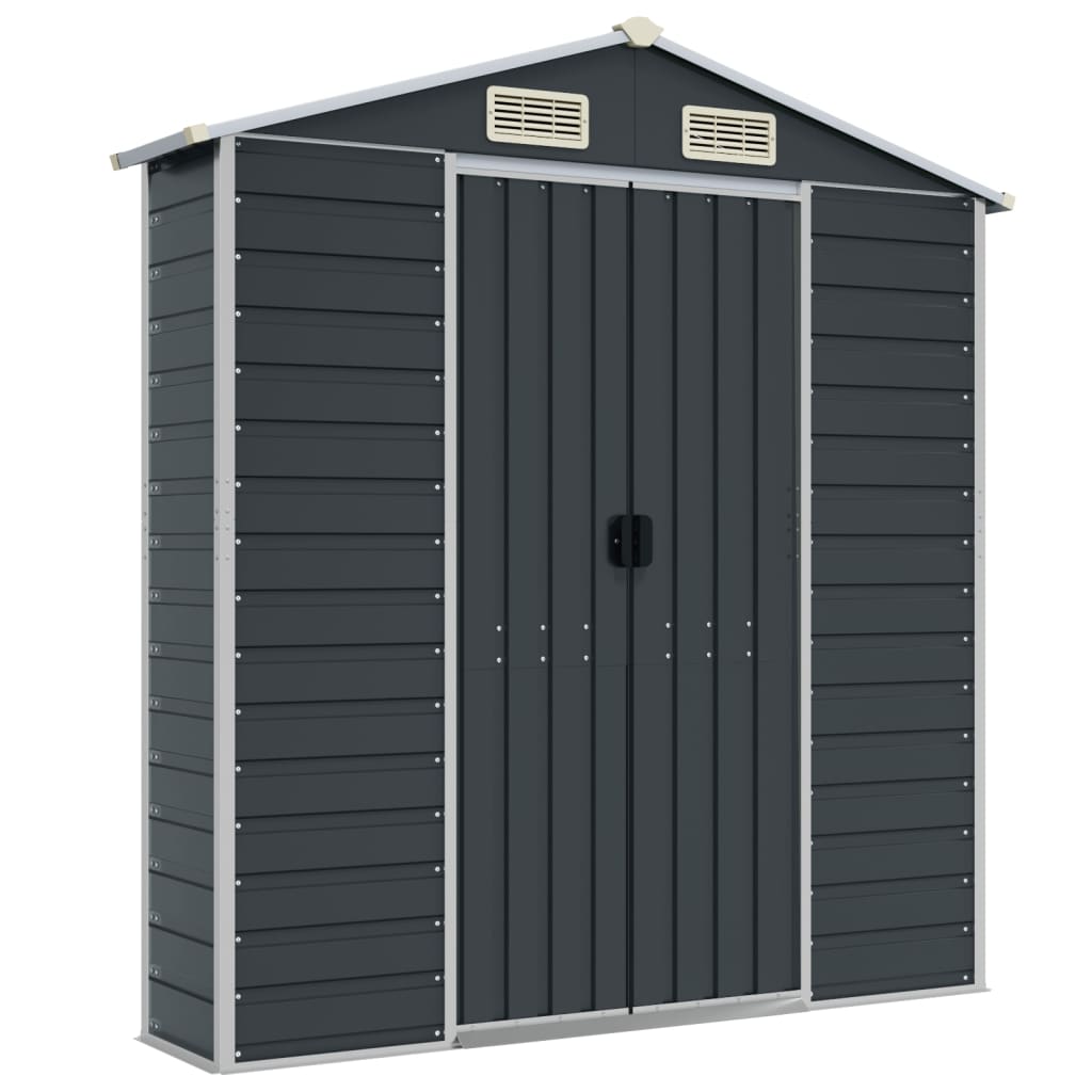 vidaXL Αποθήκη Κήπου Ανθρακί 191x300x198 εκ. Γαλβανισμένο Ατσάλι