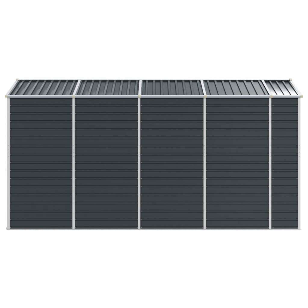 vidaXL Αποθήκη Κήπου Ανθρακί 191x385x198 εκ. Γαλβανισμένο Ατσάλι