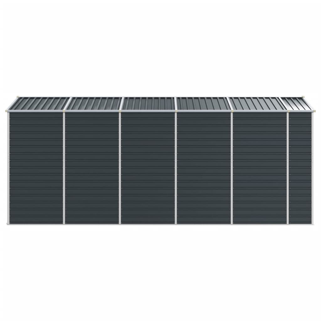 vidaXL Αποθήκη Κήπου Ανθρακί 191x470x198 εκ. Γαλβανισμένο Ατσάλι