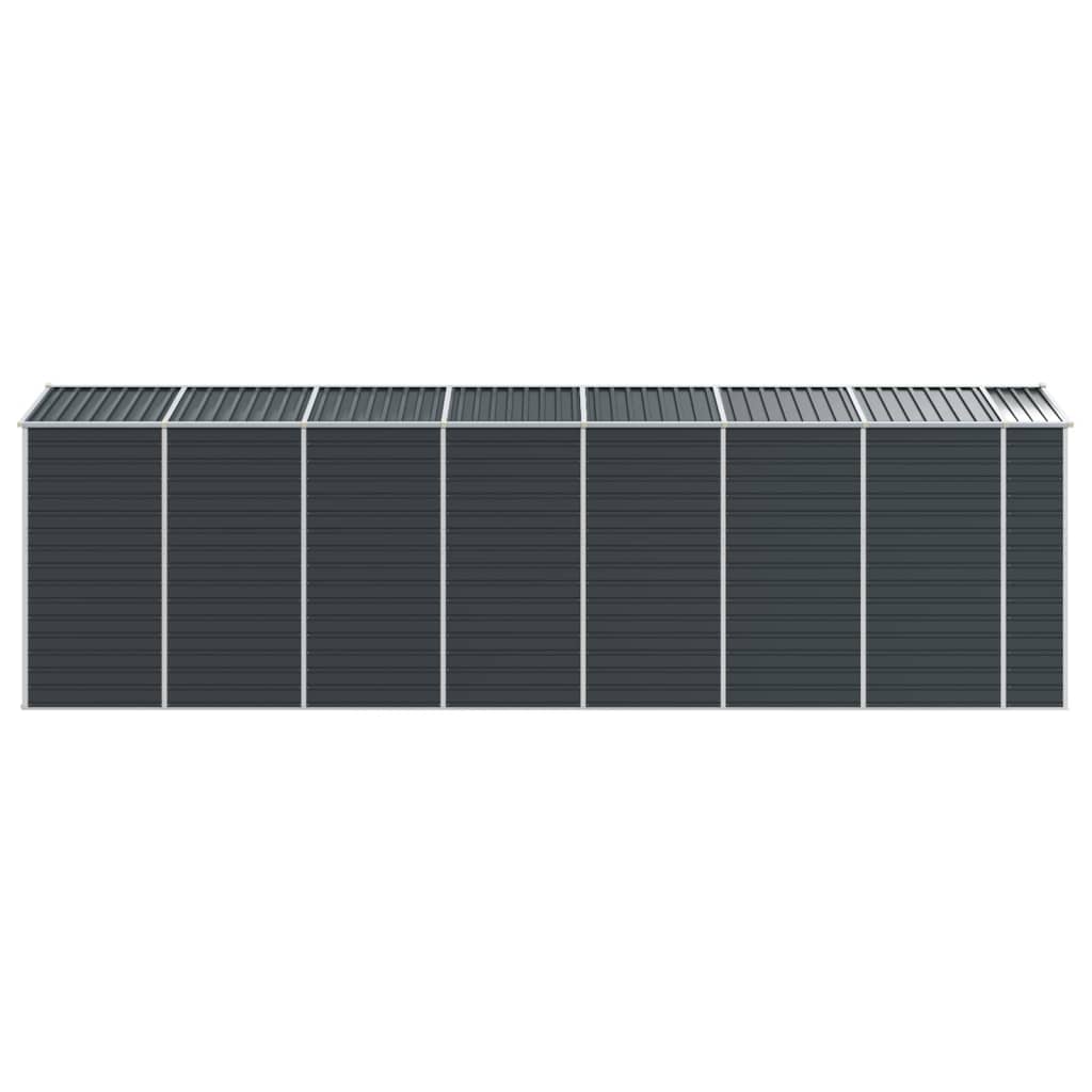 vidaXL Αποθήκη Κήπου Ανθρακί 191x640x198 εκ. Γαλβανισμένο Ατσάλι