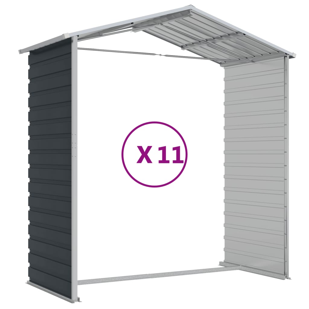 vidaXL Αποθήκη Κήπου Ανθρακί 191x980x198 εκ. Γαλβανισμένο Ατσάλι