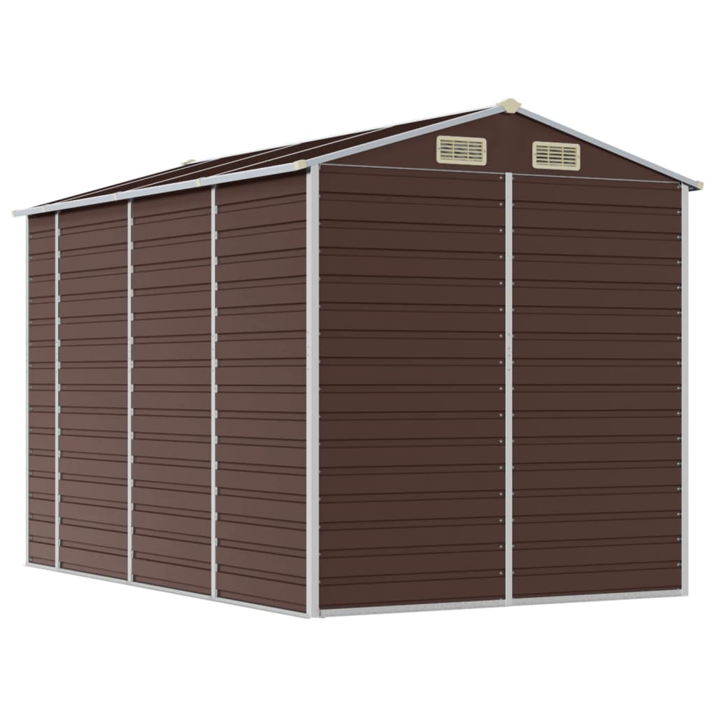vidaXL Αποθήκη Κήπου Καφέ 191x300x198 εκ. Γαλβανισμένο Ατσάλι