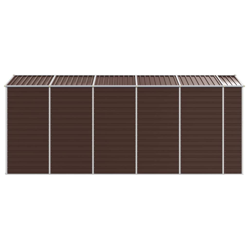 vidaXL Αποθήκη Κήπου Καφέ 191x470x198 εκ. Γαλβανισμένο Ατσάλι