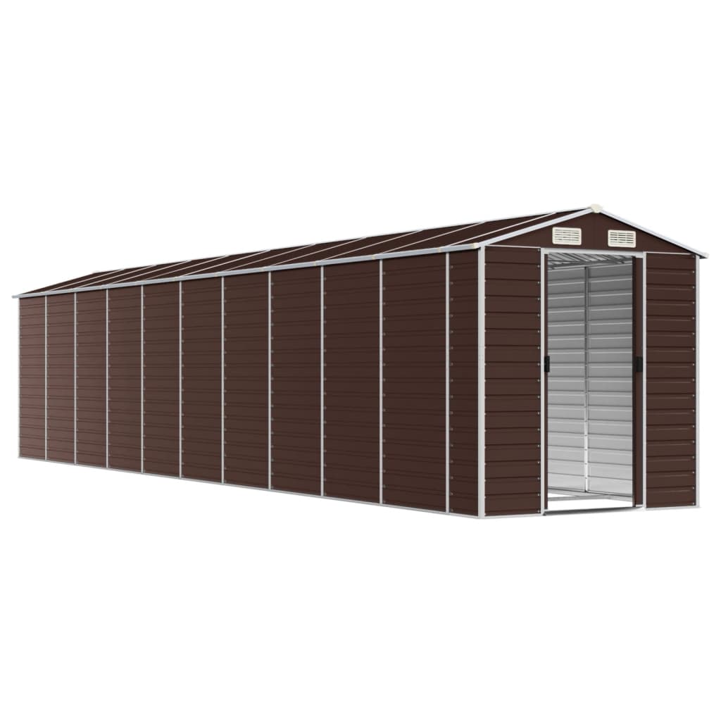 vidaXL Αποθήκη Κήπου Καφέ 191x895x198 εκ. Γαλβανισμένο Ατσάλι