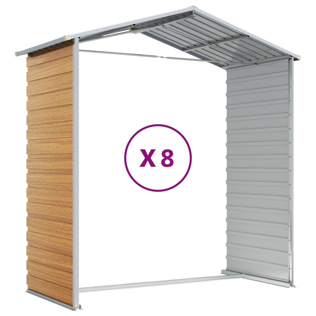 vidaXL Αποθήκη Κήπου Ανοιχτό Καφέ 191x725x198 εκ. Γαλβανισμένο Ατσάλι