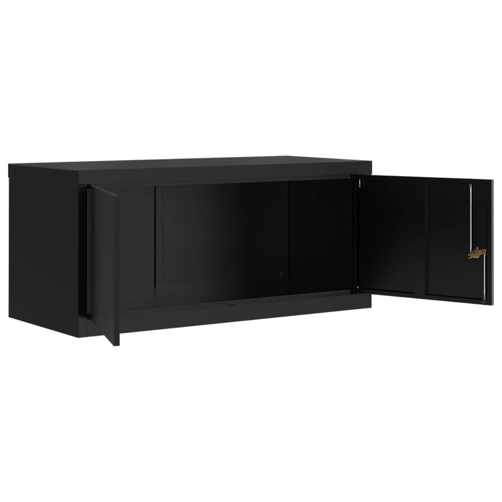 vidaXL Αρχειοθήκη Μαύρη 90 x 40 x 240 εκ. από Ατσάλι