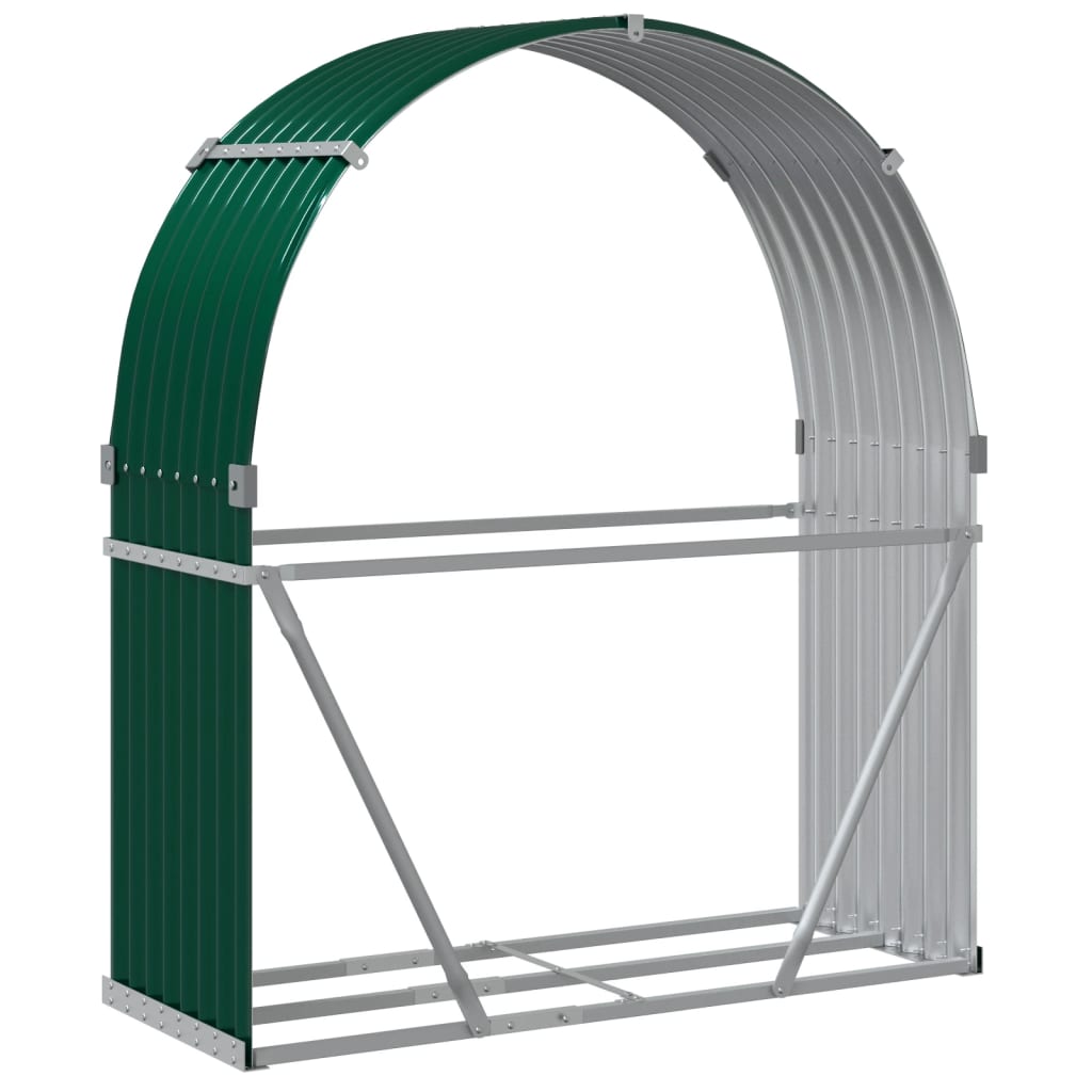vidaXL Ξυλοθήκη Πράσινη 120 x 45 x 140 εκ. από Γαλβανισμένο Ατσάλι