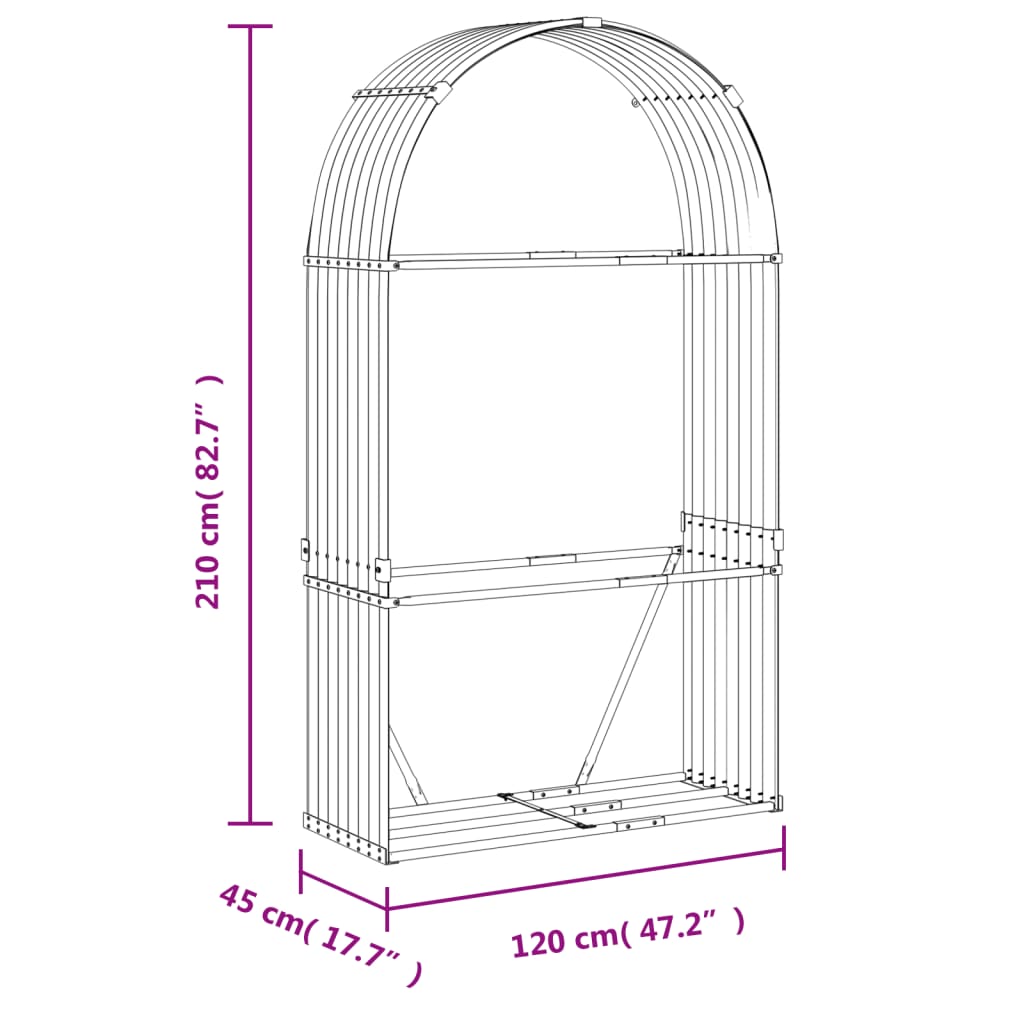 vidaXL Ξυλοθήκη Πράσινη 120 x 45 x 210 εκ. από Γαλβανισμένο Ατσάλι