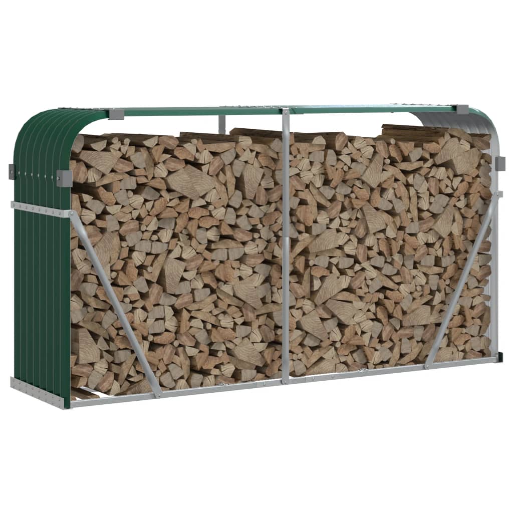 vidaXL Ξυλοθήκη Πράσινη 180 x 45 x 100 εκ. από Γαλβανισμένο Ατσάλι