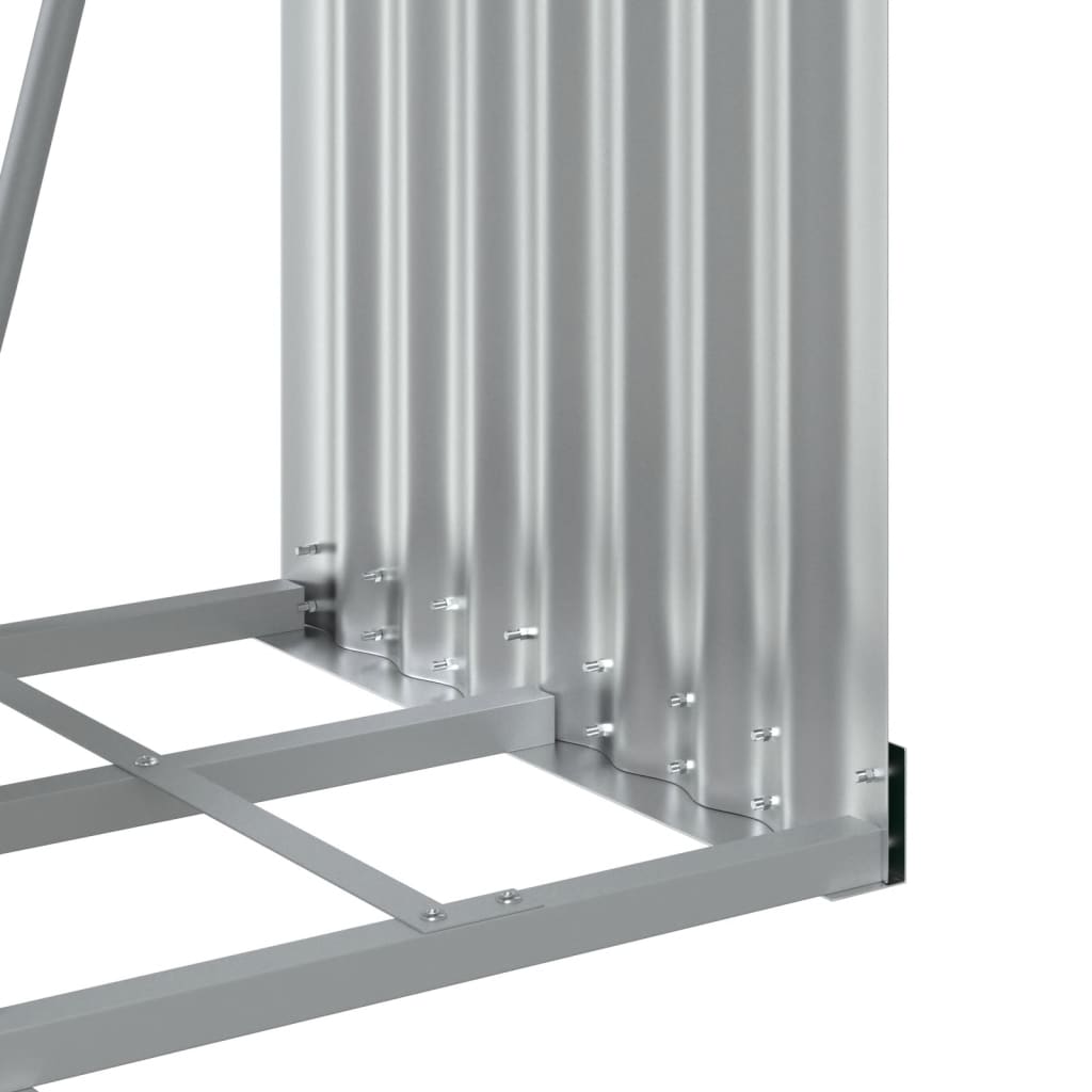 vidaXL Ξυλοθήκη Ανοιχτό Γκρι 40x45x100 εκ. από Γαλβανισμένο Ατσάλι