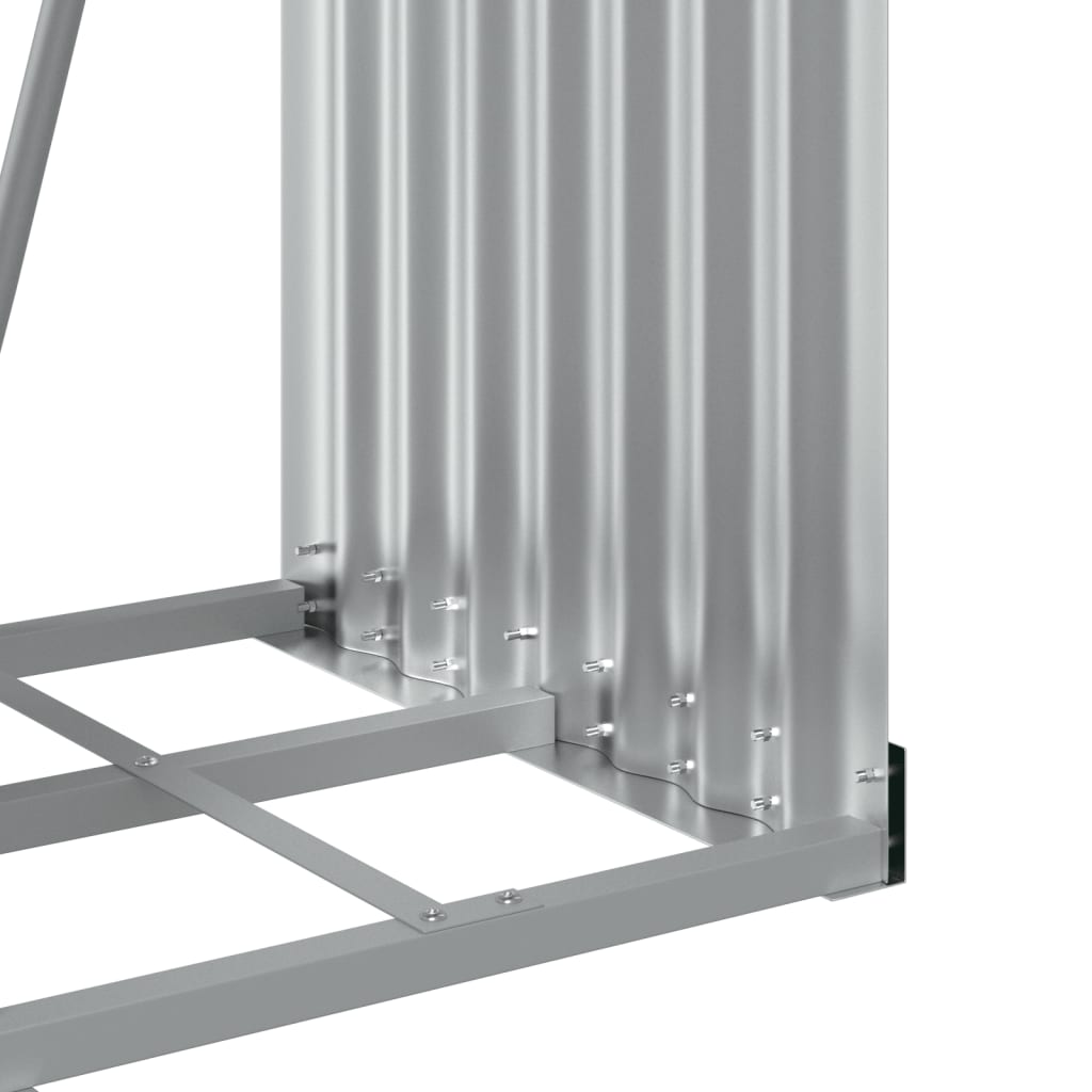 vidaXL Ξυλοθήκη Ανοιχτό Γκρι 40x45x170 εκ. από Γαλβανισμένο Ατσάλι