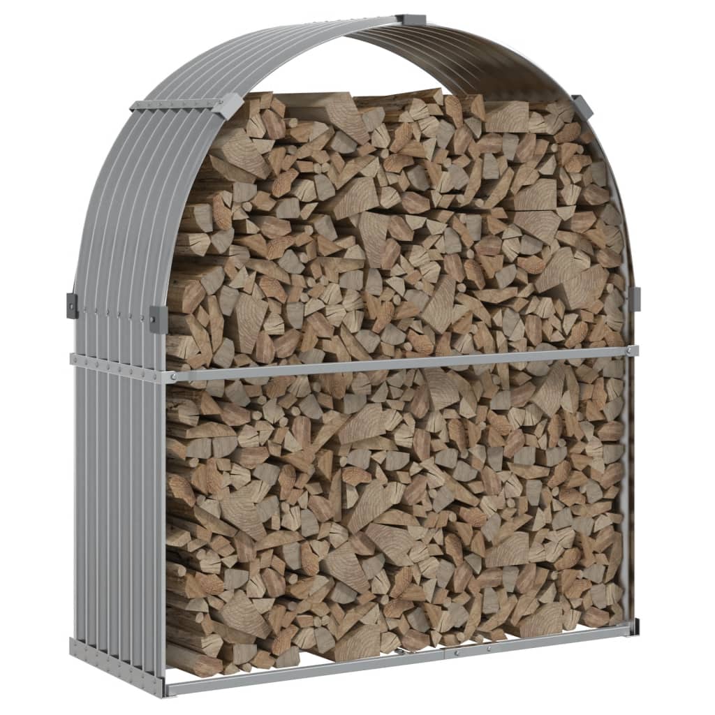 vidaXL Ξυλοθήκη Αν. Γκρι 120 x 45 x 140 εκ. από Γαλβανισμένο Ατσάλι