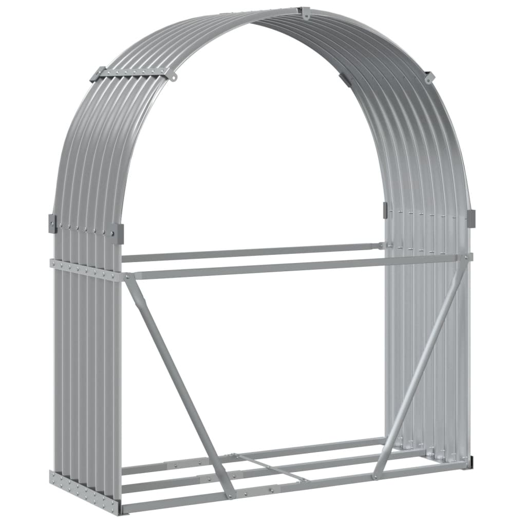 vidaXL Ξυλοθήκη Αν. Γκρι 120 x 45 x 140 εκ. από Γαλβανισμένο Ατσάλι