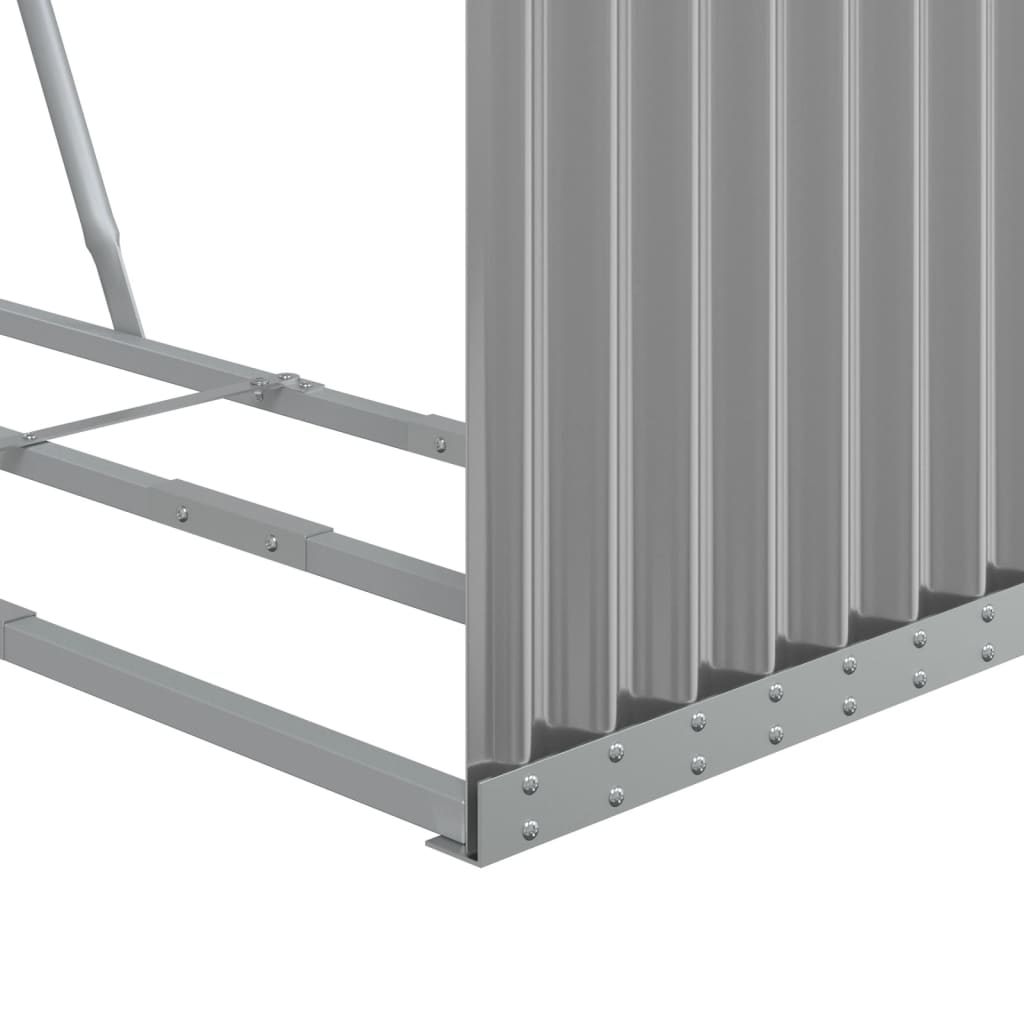 vidaXL Ξυλοθήκη Αν. Γκρι 120 x 45 x 140 εκ. από Γαλβανισμένο Ατσάλι