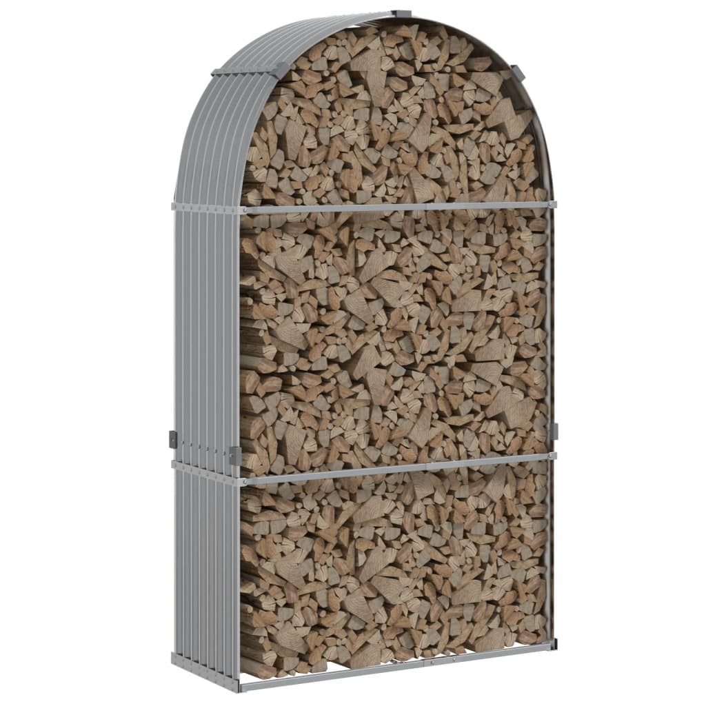 vidaXL Ξυλοθήκη Αν. Γκρι 120 x 45 x 210 εκ. από Γαλβανισμένο Ατσάλι