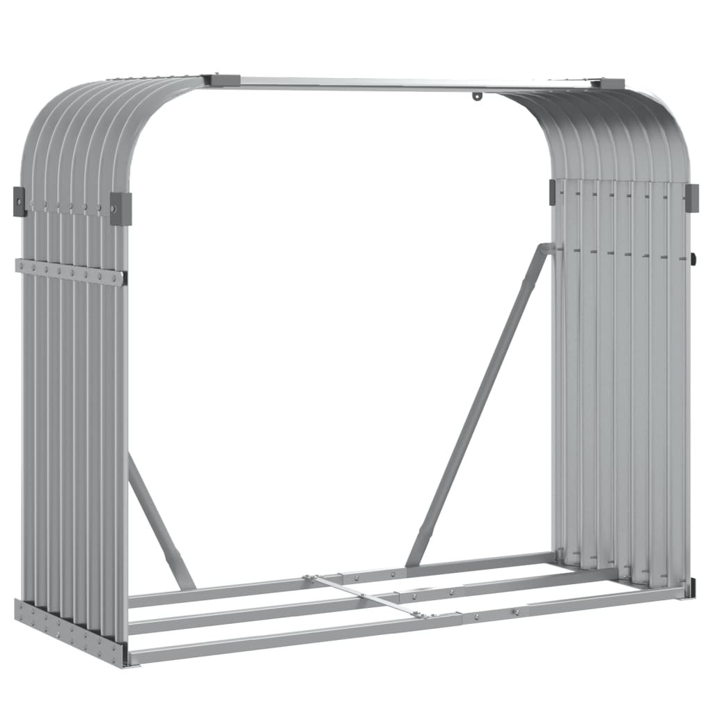 vidaXL Ξυλοθήκη Αν. Γκρι 120x45x100 εκ. από Γαλβανισμένο Ατσάλι