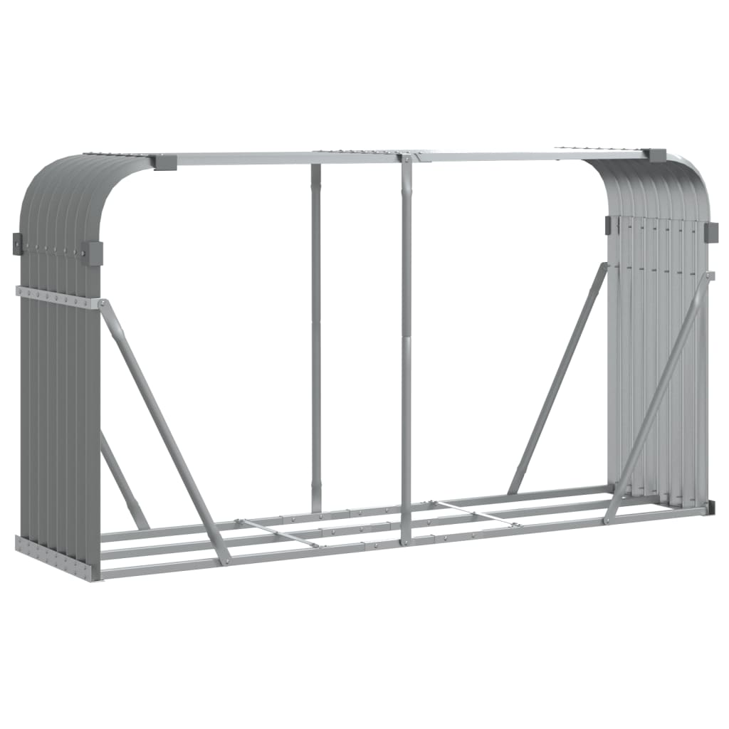 vidaXL Ξυλοθήκη Αν. Γκρι 180 x 45 x 100 εκ. από Γαλβανισμένο Ατσάλι