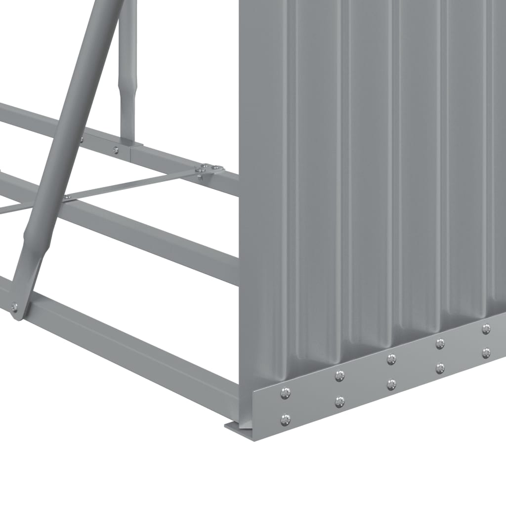 vidaXL Ξυλοθήκη Αν. Γκρι 180 x 45 x 100 εκ. από Γαλβανισμένο Ατσάλι