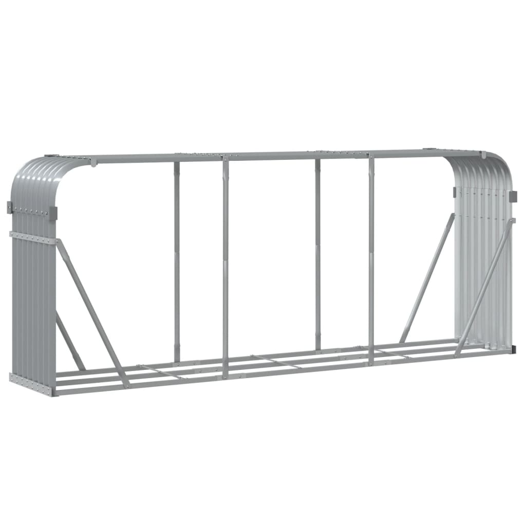 vidaXL Ξυλοθήκη Αν. Γκρι 234 x 45 x 100 εκ. από Γαλβανισμένο Ατσάλι