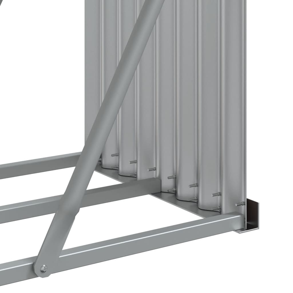vidaXL Ξυλοθήκη Αν. Γκρι 234 x 45 x 100 εκ. από Γαλβανισμένο Ατσάλι