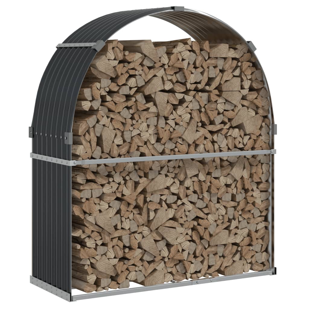 vidaXL Ξυλοθήκη Ανθρακί 120x45x140 εκ. από Γαλβανισμένο Ατσάλι