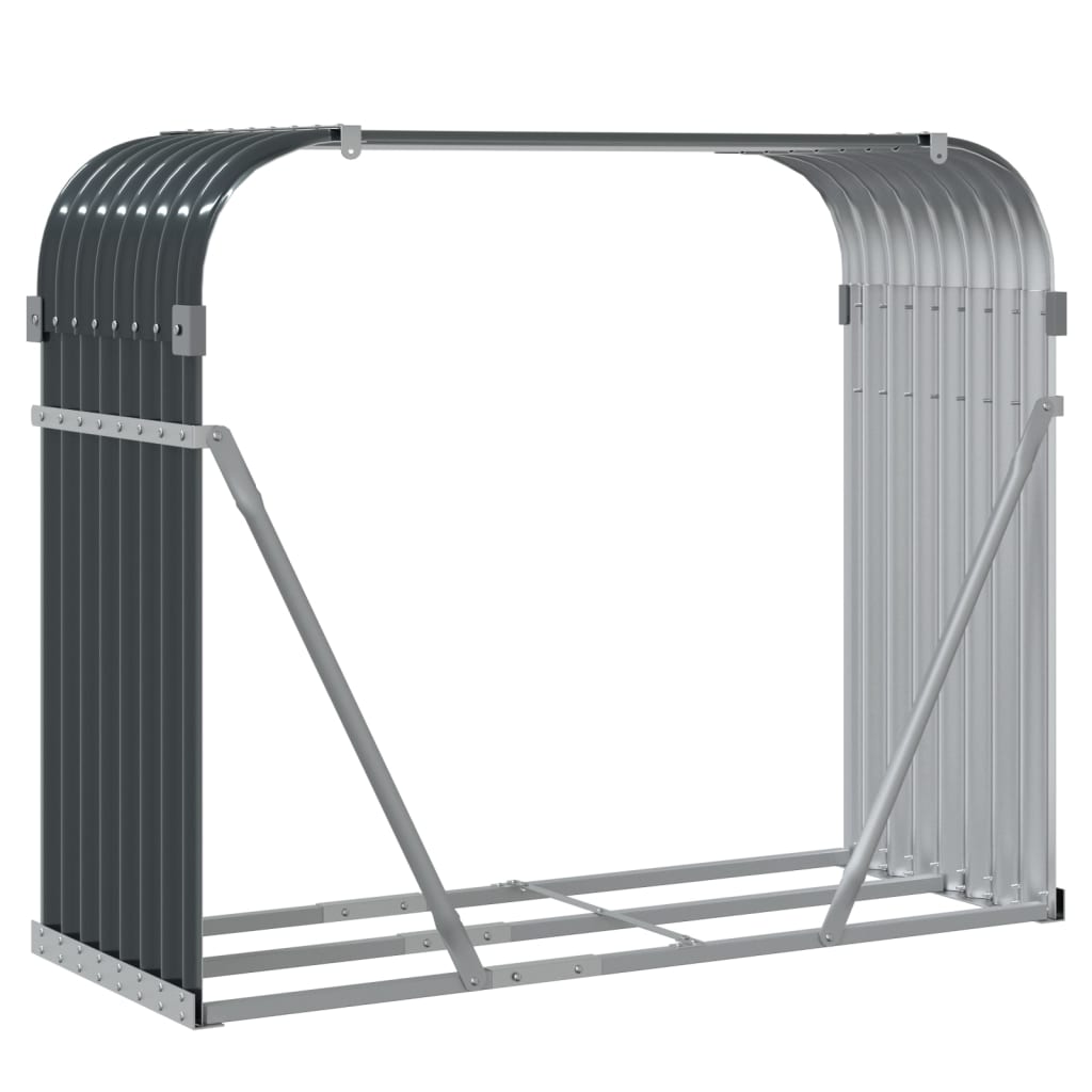 vidaXL Ξυλοθήκη Ανθρακί 120x45x100 εκ. από Γαλβανισμένο Ατσάλι