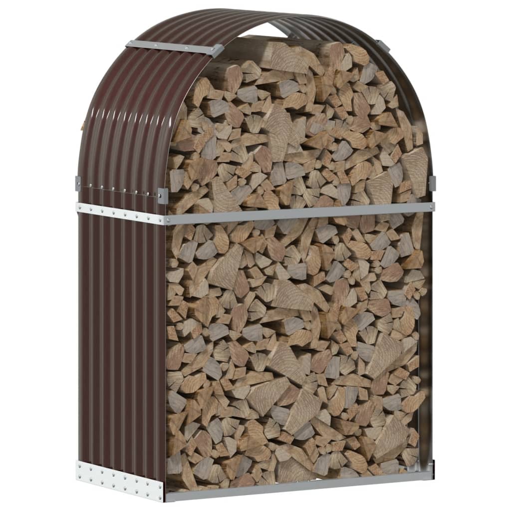 vidaXL Ξυλοθήκη Καφέ 80x45x120 εκ. από Γαλβανισμένο Ατσάλι