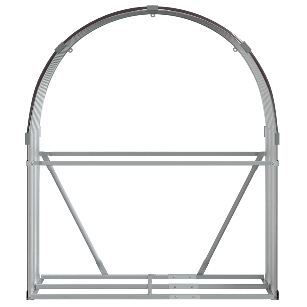 vidaXL Ξυλοθήκη Καφέ 120 x 45 x 140 εκ. από Γαλβανισμένο Ατσάλι