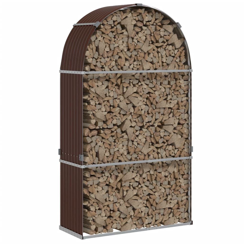 vidaXL Ξυλοθήκη Καφέ 120x45x210 εκ. από Γαλβανισμένο Ατσάλι