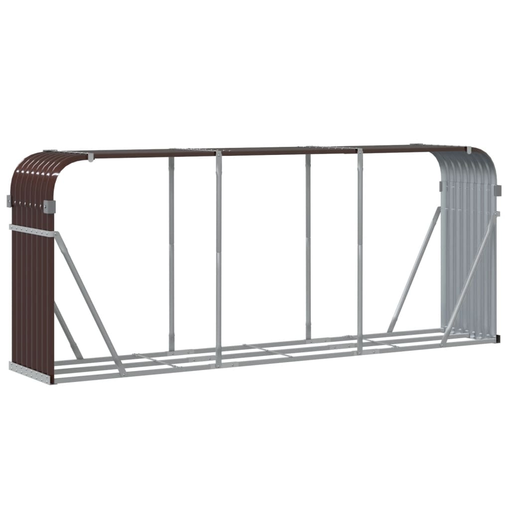 vidaXL Ξυλοθήκη Καφέ 234x45x100 εκ. από Γαλβανισμένο Ατσάλι