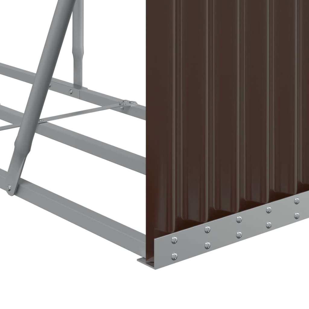 vidaXL Ξυλοθήκη Καφέ 234x45x100 εκ. από Γαλβανισμένο Ατσάλι