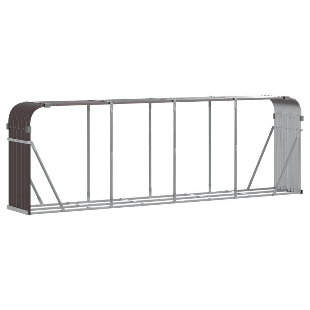 vidaXL Ξυλοθήκη Καφέ 300x45x100 εκ. από Γαλβανισμένο Ατσάλι