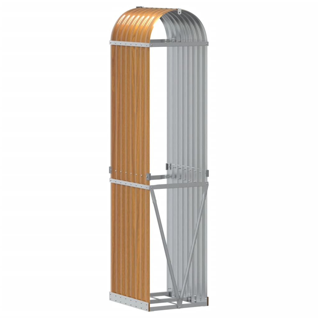 vidaXL Ξυλοθήκη Ξύλινη Όψη 40x45x170 εκ. από Γαλβανισμένο Ατσάλι