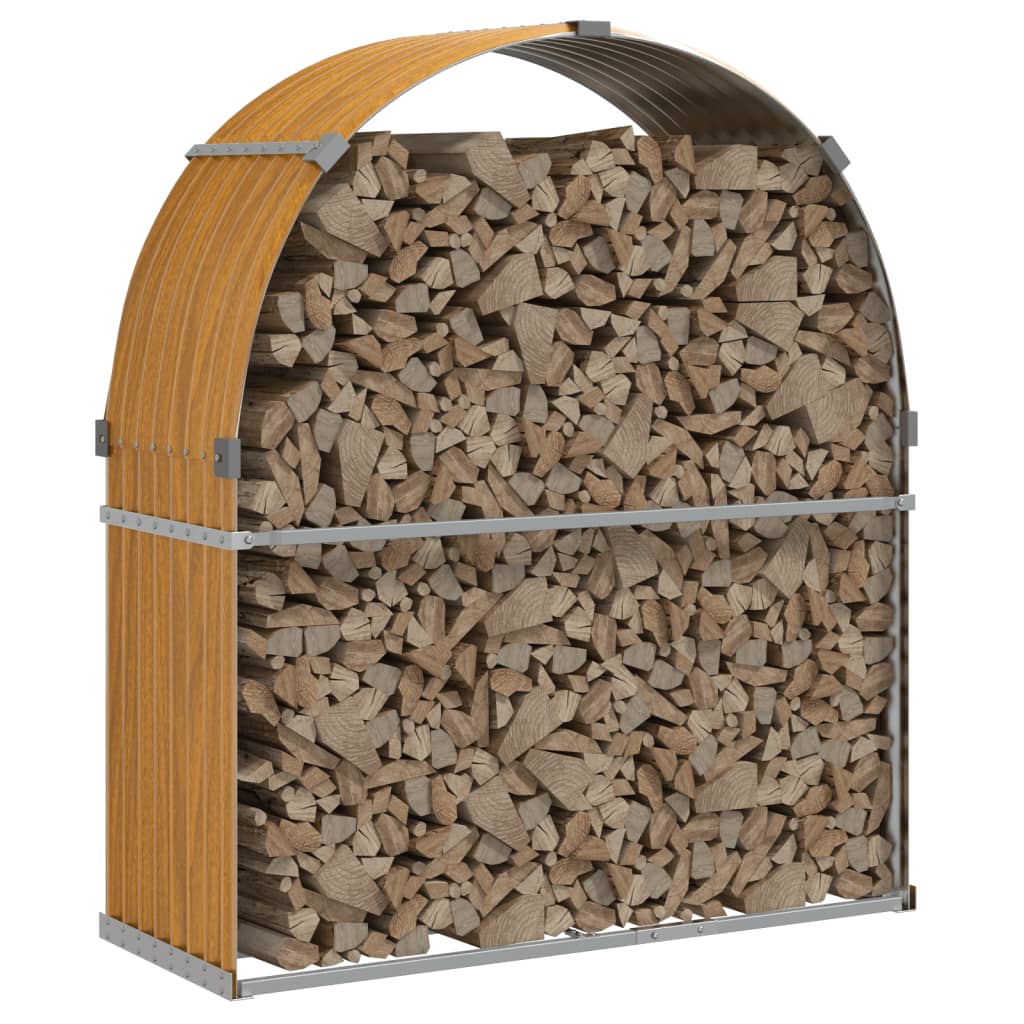 vidaXL Ξυλοθήκη Ξύλινη Όψη 120 x 45 x 140 εκ. από Γαλβανισμένο Ατσάλι