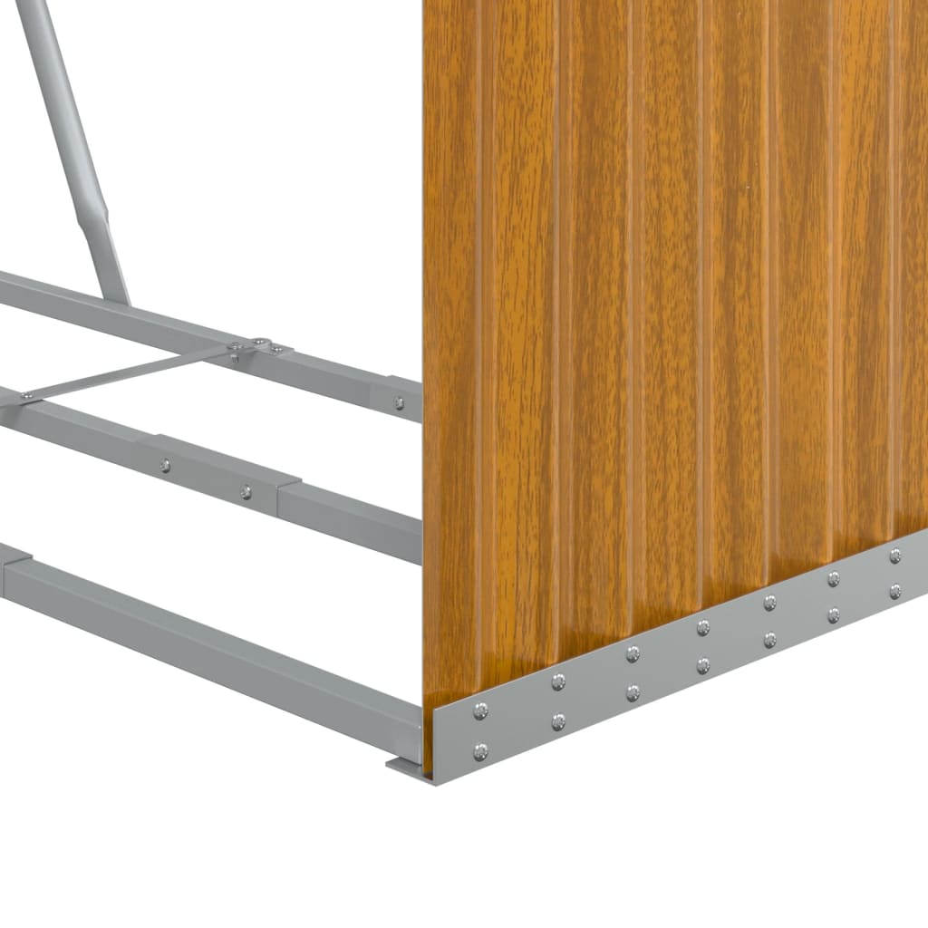 vidaXL Ξυλοθήκη Ξύλινη Όψη 120 x 45 x 140 εκ. από Γαλβανισμένο Ατσάλι