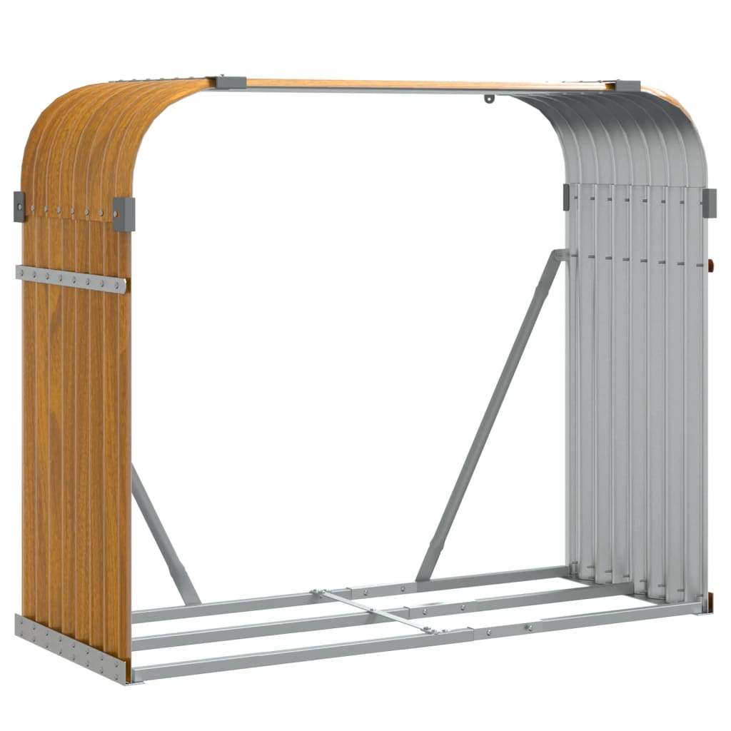 vidaXL Ξυλοθήκη Ξύλινη Όψη 120x45x100 εκ. από Γαλβανισμένο Ατσάλι