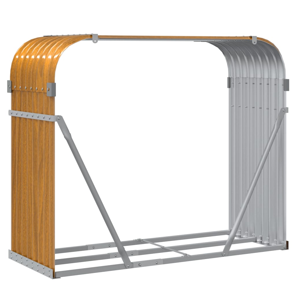 vidaXL Ξυλοθήκη Ξύλινη Όψη 120x45x100 εκ. από Γαλβανισμένο Ατσάλι