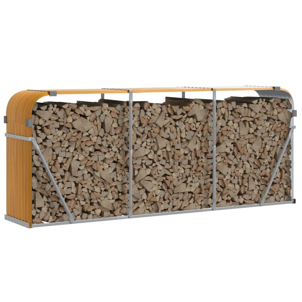 vidaXL Ξυλοθήκη Ξύλινη Όψη 234x45x100 εκ. από Γαλβανισμένο Ατσάλι