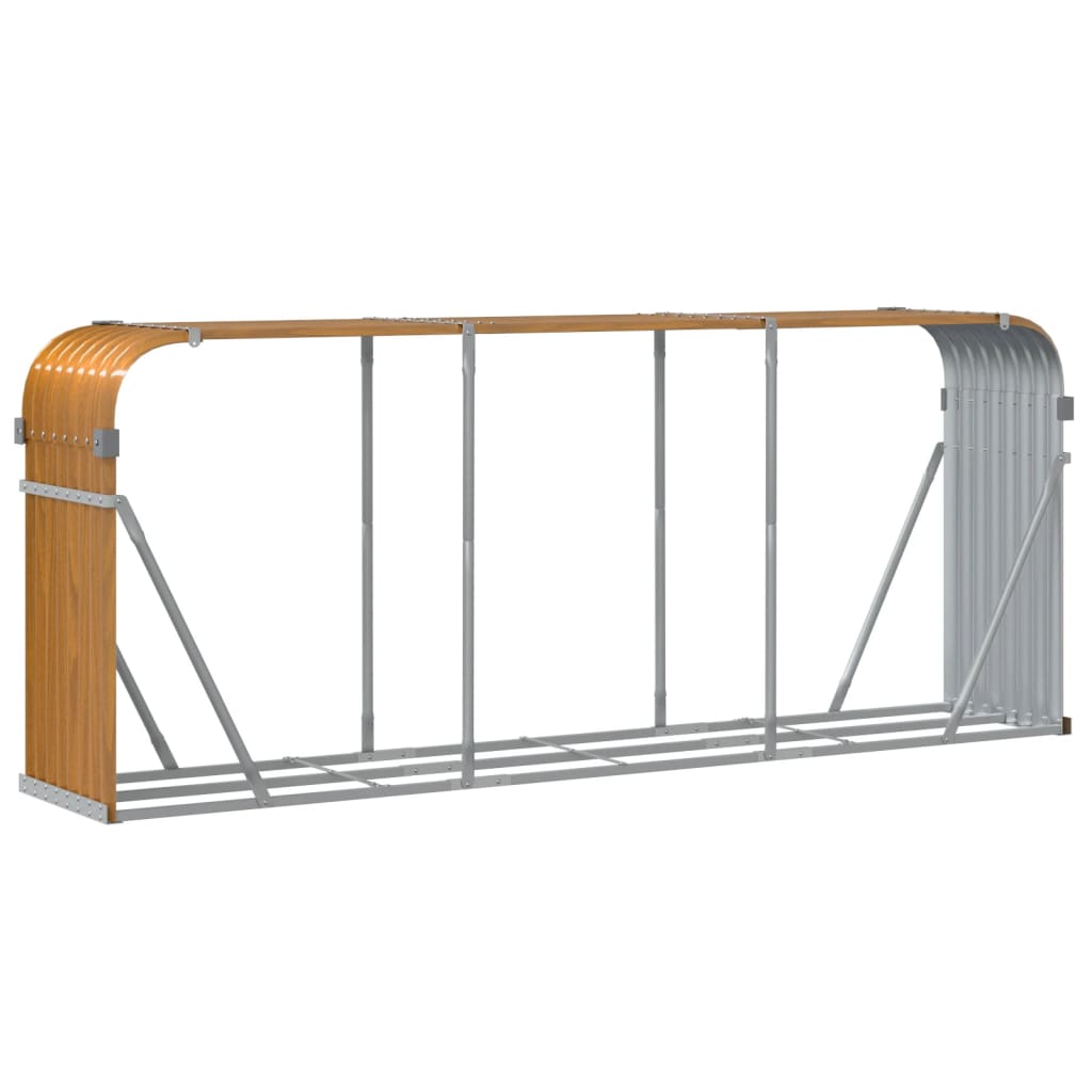 vidaXL Ξυλοθήκη Ξύλινη Όψη 234x45x100 εκ. από Γαλβανισμένο Ατσάλι