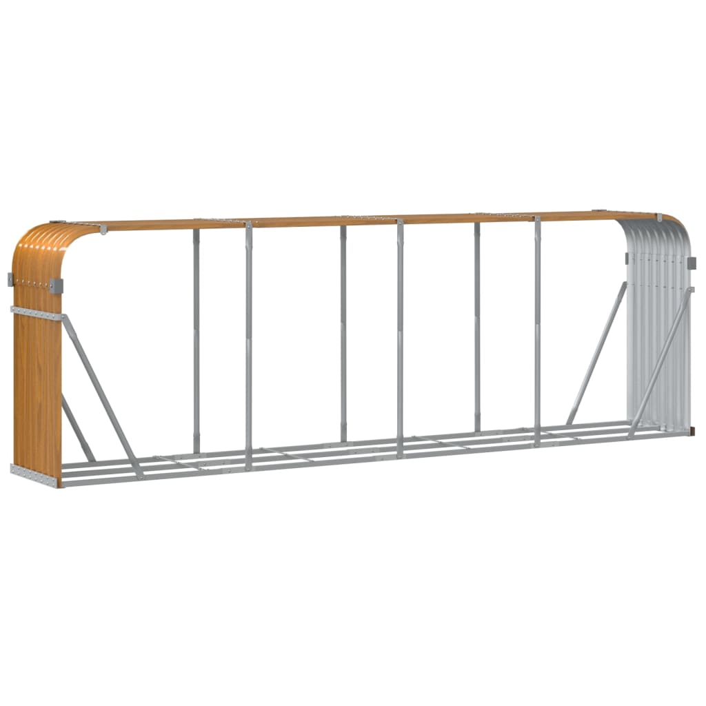 vidaXL Ξυλοθήκη Ξύλινη Όψη 300x45x100 εκ. από Γαλβανισμένο Ατσάλι