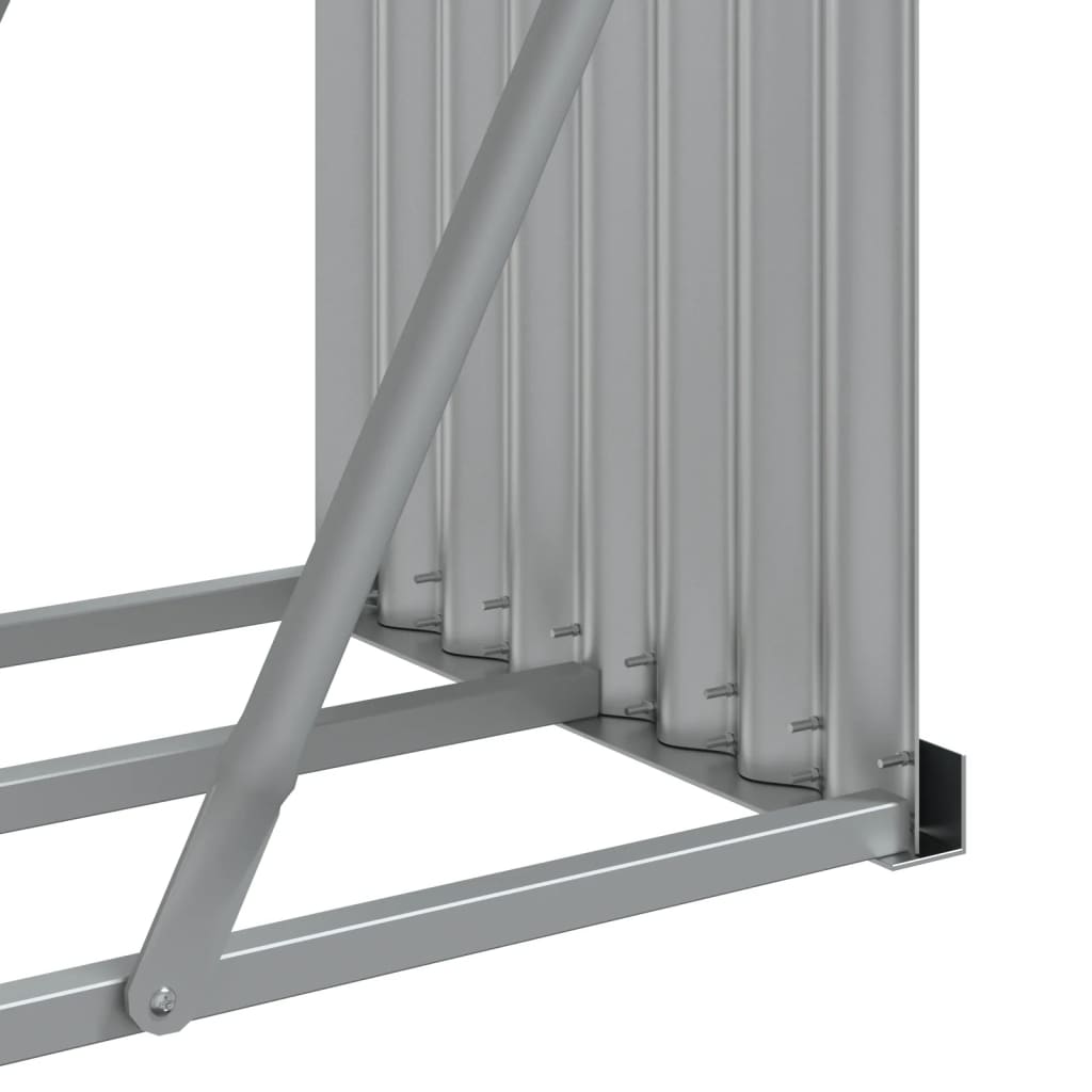 vidaXL Ξυλοθήκη Ξύλινη Όψη 300x45x100 εκ. από Γαλβανισμένο Ατσάλι